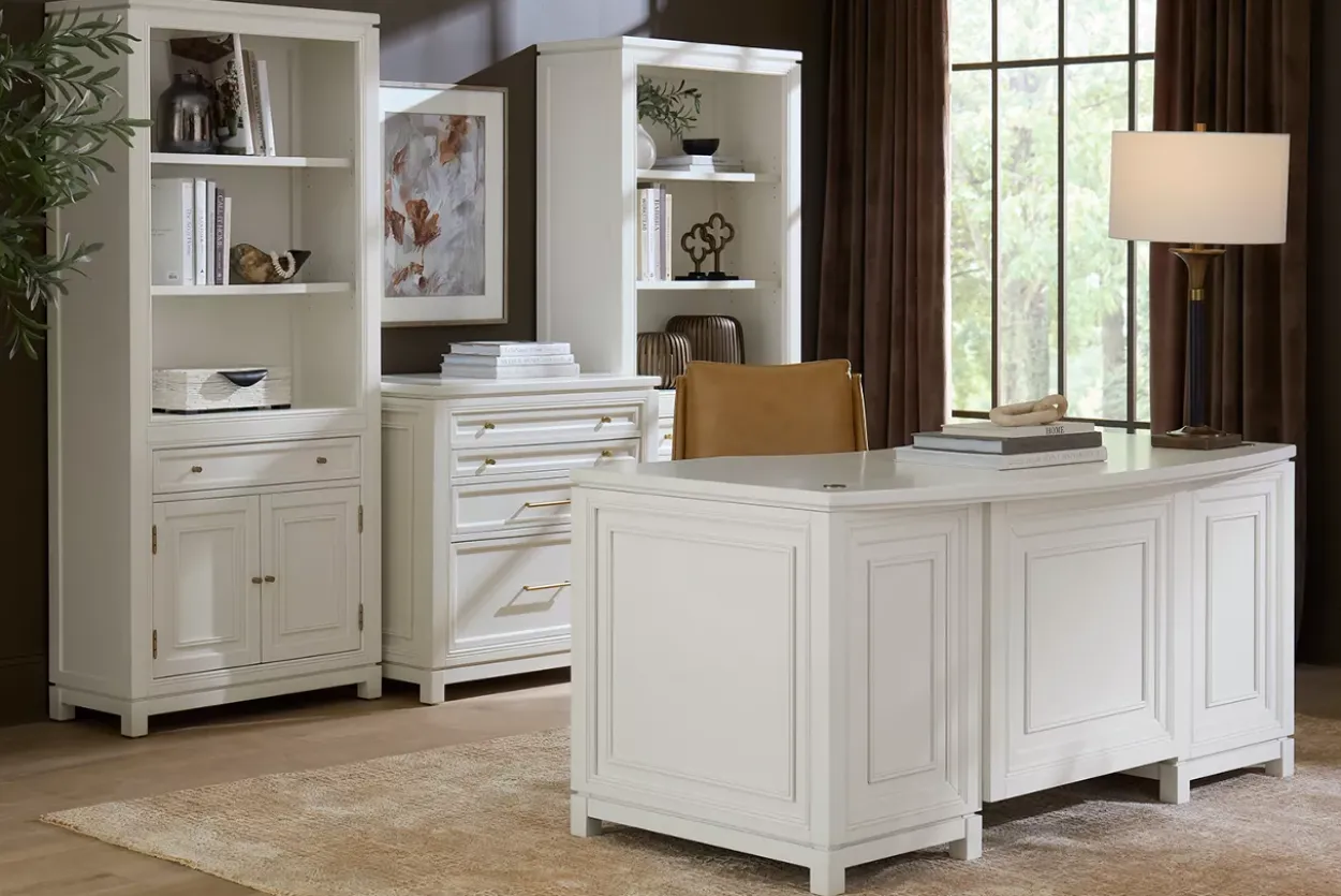Mabry Bookcase Wall with Lift Top File Cabinet
