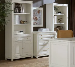 Mabry Bookcase Wall with Lift Top File Cabinet
